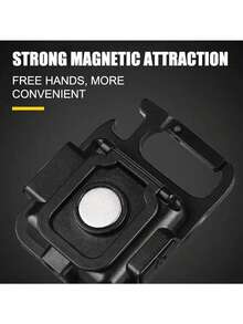 1pc Mini Keychain Light, Multi-Function Portable Handheld Light, Mini Flashlight, Outdoor Strong Magnetic Work Light, Key Light - Black - View 5