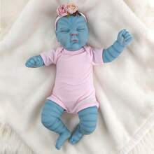 1pc 19Inch Blue Skin Reborn Doll Soft Cloth Body 48cm Cute Playing House Toy Simulation Dolls Collection Gift For Birthday Christmas - Multicolor - View 11