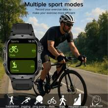 SIMSONLAB 1pc Unisex HD Touchscreen Outdoor Silicone Strap Smartwatch, Message Notification, Fitness Tracking, Calorie & Distance Tracking, Music Control, Remote Camera, Compatible With Smartphone, Sporty Outdoor Activity Smartwatch - Multicolor - View 6