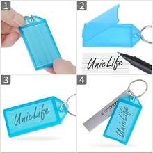 5/10/15/20/25/30Pcs Colorful Plastic Key Tags Set With Open Rings And Blank Paper Labels, Can Be Used To Mark Luggage Bags To Prevent Loss - Multicolor - View 11
