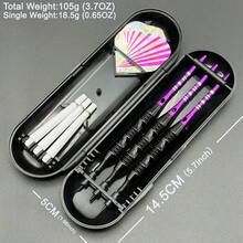 3PCS/SET Pink Laser Tail Wing Darts Set, 18.5g/Pc Lightweight Feel Darts With Portable Box - Purple - View 5