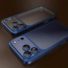 奢華透明磨砂 TPU 手機殼,相容 iPhone 18 Pro Max 18 Pro 17 Pro Max Air 16 15 14 13 12 11 Pro Max Plus,透明鏡頭保護,18 Pro Max 手機殼,軟邊防震,中性保護殼 - 深藍色 - 查看 3