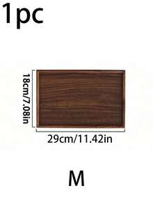 1pc Brown Wooden Rectangular Tray, Home Dessert Plate, Hotel Restaurant Coffee Plate, Tea Tray, Rectangular Decorative Tray, Suitable For Home Decor, Kitchen Dining Table, Candle Holder, Suitable For Fruit, Sushi, Steak, Bread, Snacks Wooden Display Tray - Brown - View 12