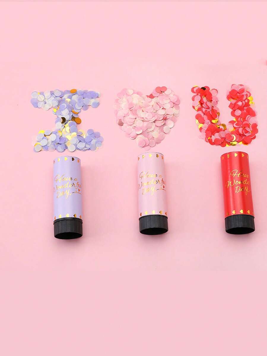 Multi-Style Colorful Confetti Poppers - Wedding Fireworks, Birthday Party Handheld Small Firecracker Spray Tool, Christmas Colorful Confetti Poppers, Lunar New Year Supplies, Valentine's Day Gift, Essential For Holiday Party Atmosphere - A - View 1