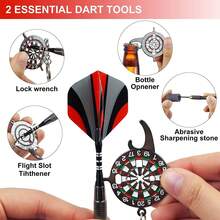 12 buah 20g/buah Jarum Dart Profesional Set Dart Mainan Papan Dart Jarum Keras Baja Tungsten Ujung Dart Imitasi Kemasan Kotak Kertas - Perak - View 3