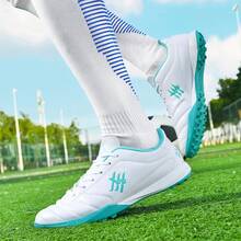 TF Studded Football Shoes, Youth Adult Unisex, Minimalist Design Suitable For Students - White Green - View 8