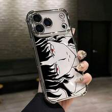 [24h Shipping from DE/FR/ES]handy hüllencoque fundas Funda para Teléfono - Estilo Artístico en Blanco y Negro con un Hombre de Pelo Negro y Ojos Rojos, Funda Narakus Compatible con Apple para  17, Air 16, 16E, 15, 14, 13, 12, 11 Pro Max, X, XR, XSMAX, 8, 7 Plus, con Marco Electrochapado, AnticaídasShockproof, scratch-proof, no yellowing    perfect gift - 1 Bild - Übersicht 3