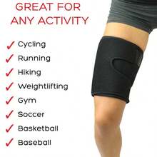 1pc Adjustable Compression Thigh Support Sleeve With Non-Slip Nylon Buckle, Joint Protection Support, Suitable For Running Sports, Unisex, Fitness Accessory - Multicolor - View 8