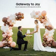 RibasuBB Adjustable Balloon Arch Kit For Weddings, Parties & Events - Durable Aluminum-Plastic Frame, Easy DIY Setup With Balloon Clips, Water Bags & Pump, Golden-White Color - A - View 4