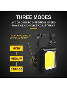 1pc Mini Keychain Light, Multi-Function Portable Handheld Light, Mini Flashlight, Outdoor Strong Magnetic Work Light, Key Light - Black - View 9