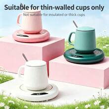 USB Smart Cup Warmer, Thin Design For Cup Heating, With LED Display, 3 Adjustable Temperature Settings (Up To 75°C), 24-Hour Constant Temperature Heating Base, Suitable For Office, Camping And Picnic - Multicolor - View 3