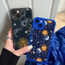 Funny Sun Moon Face Silicone Phone Case For IPhone 14 Pro Max Plus 13 12 Pro Max 11 XS X XR SE2 7 8 Plus Soft Back Cover Fundas - T-Black SHRY 1 - 查看 4