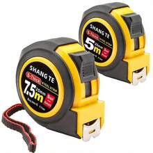 1m/5m Shock-Resistant Coated Retractable Tape Measure, Self-Locking Steel Ruler, Suitable For Body Measurement, Home Use, Construction, Woodworking, Design, Office And Other Measurement Tools - Yellow+Black - View 12