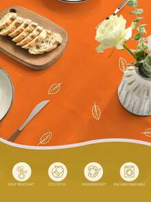 1pc,Autumn Style Tablecloth,Floral & Line Print Tablecloth,Square Tablecloth,Picnic Blanket,Multiple Sizes Available,Perfect For Family Dining,Restaurant Decor,Kitchen Decor,Home Decor,Outdoor Party Decor - Multicolor - View 9