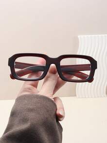 1 par de gafas de mujer de PC con marco rectangular ancho y pequeño, minimalistas, casuales, personalizadas, sexys, de alta gama, elegantes, vintage, artísticas, exquisitas y versátiles, con lentes transparentes de moda - Multicolor - Ver 9
