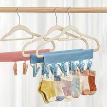 2/3pcs Foldable Clothes Hanger With 6 Clips, Thickened Plastic Material Sturdy And Durable, Can Hang Multiple Underwear, Socks And Small Garments At Once, Essential For Travel, Home And Dorm Storage, Small Garments No Longer Without A Place To Hang, Portable Clip Clothes Hanger, Random Color - Random Color - View 2