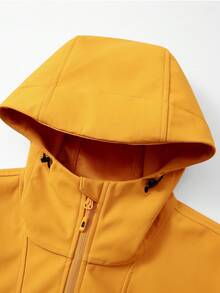 Men's Spring/Autumn Outdoor Soft Fabric Workwear Flight Jacket Hoodie Couple Style - Orange - View 3