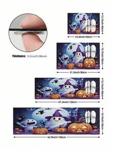 1/2pcs Halloween Kitchen Decor Rug, Cute Ghost Pumpkin Kitchen Rug And Mat, Non-Slip Washable Absorbent Kitchen Accessories Decor Mat - Multicolor - View 6