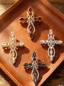 1pc Fashion High-End Luxury Cross Brooch, Premium Creative Versatile Unisex Clothing Accessory Pin Corsage - Cross Brooch - View 1