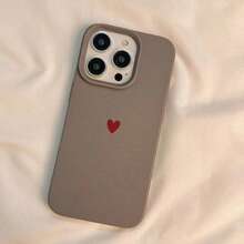 Simple Red Love Heart Soft TPU Phone Case For IPhone 17 Air 16 14 13 12 11 Pro Max 7 8 Plus Cover For IPhone 16E 15 Pro Cases - T12283牛奶咖啡 - 查看 1