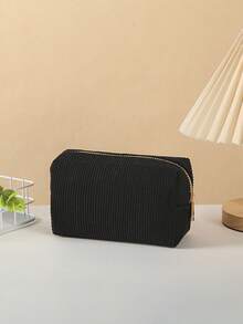 Back To School Corduroy Pencil Case, Stationery Bag, Minimalist Portable Pencil Pouch, Pencil Box, Perfect For School, Office, Classroom Desk Stationery Storage And Organization - Multi-color - View 6