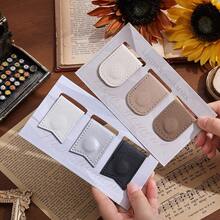 3pcs Solid Color Minimalist Leather Magnetic Bookmarks, Business Style Unisex Double-Sided Bookmark Clips, Gift For Book Lovers, Readers, Teachers, Students, Book Accessories, Coffee Brown And Silver Pattern - Rectangle - View 1