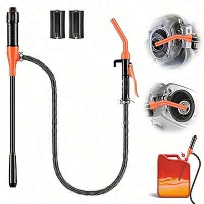 1 Pack Solid Black Heavy Duty Handheld Electric Fuel Transfer Pump, Battery Powered Multifunctional Liquid Pump For Vehicles Boats Lawn Equipment Home Emergency Accessories,Utility Transfer Pump, Fuel Siphon Pump, Emergency Transfer Pump