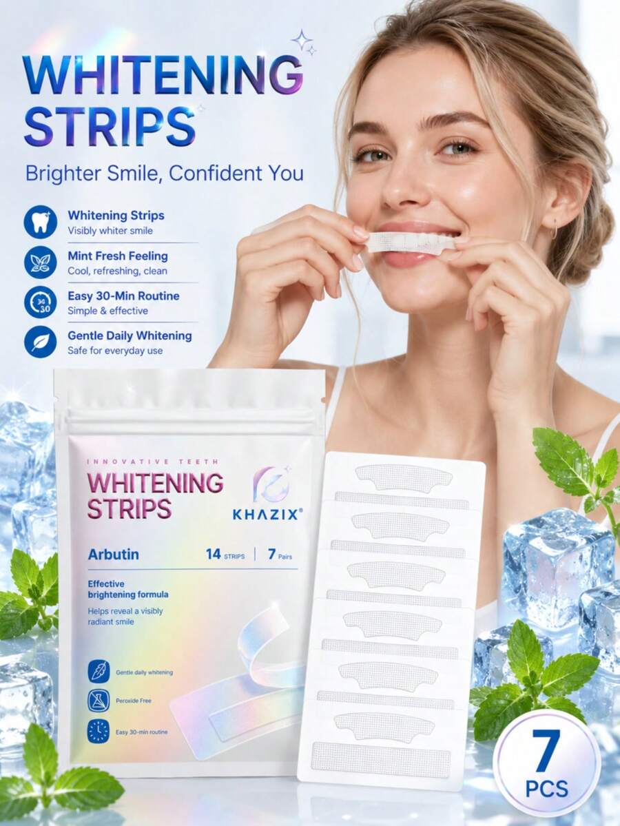 7pcs White Teeth Decor Floss Set, Gentle & Non-Irritating, Alcohol-Free, Party Decoration - Multicolor - View 1