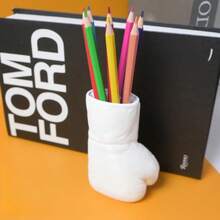 3D Printed Boxing Glove Shaped Pen Holder, Creative Red Boxing Glove Design, Multi-Functional Storage Organizer, Student Office Tool Bucket, Desktop Decor Ornament - Multicolor - View 8