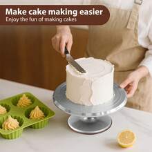 Aluminum Alloy Cake Turntable, 12-Inch Rotating Stand For Baking, Pastries And Cupcakes, 35-Piece Accessory Set, 30 Cm Diameter, Including 3 Dough Scrapers, Piping Bag And Piping Nozzle Set - View 10