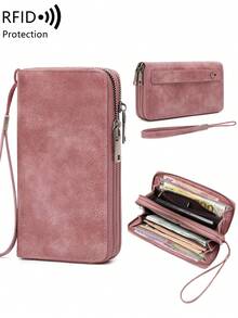 FOREVER MIYIN Women's RFID Long Wallet, Double Zipper Wristlet Clutch, Large Capacity Phone Card Holder Purse - Multicolor - View 14