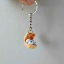2pcs/3pcs Mini Egg Carton Keychain, Cute 4-Slot Egg Box Pendant, Realistic Food Charm, Kawaii Y2K Bag Accessory, Suitable For Women, Girls, Student Rewards, Farm Souvenir - Multicolor - View 6
