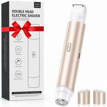 Electric Hair Removal Trimmer Dual Head Shaver Painless Bikini Legs Underarm Body Groomer Portable Rechargeable Cordless Wet Dry Use Razor Epilator - Multicolor - View 14
