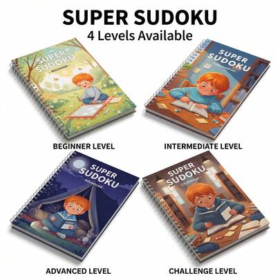 Children's Sudoku Puzzle Notebook, Fillable Number Grid Exercises, Focus And Concentration Practice, Choose Age 3-6 6-9 9-12 12+