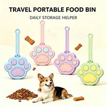 Waterproof Silicone Pet Treat Storage Box, Paw Print Hanging Dog Treat Bag, Lightweight Travel Food Container, Suitable For Puppy Kitten Training And Dog Walking - Multicolor - View 8