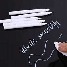 6pcs White Liquid Chalk/Marker Pens - Quick-Dry Erasable, Suitable For Blackboard, Glass, Windows, Chalk Pens Use Water-Based Ink, No Leakage Pen Tips, Suitable For Office, Classroom, Black Card, Office Supplies, Creative Graffiti And Crafts - Multicolor - View 2