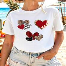 Retro Cherry Print, 100% Cotton Oversized Soft Breathable Casual Crewneck, Short Sleeve Top, Kawaii Summer Vibes, Streetwear Aesthetic, Fruit Lovers, Y2K Style - 白色 - 查看 1