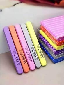 5/10/20/50pcs Oval Nail File Set, 0.47 Inch Thick Sponge Nail File For Gel Nails, Washable Double-Sided 100/180 Grit Polishing File - Multicolor - View 7