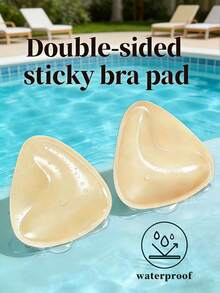 1 Pair Silicone Thickened Seamless Strapless Bra, Self-Adhesive Push-Up Sexy Invisible Breast Pads, Lingerie Accessory - Multicolor - View 2