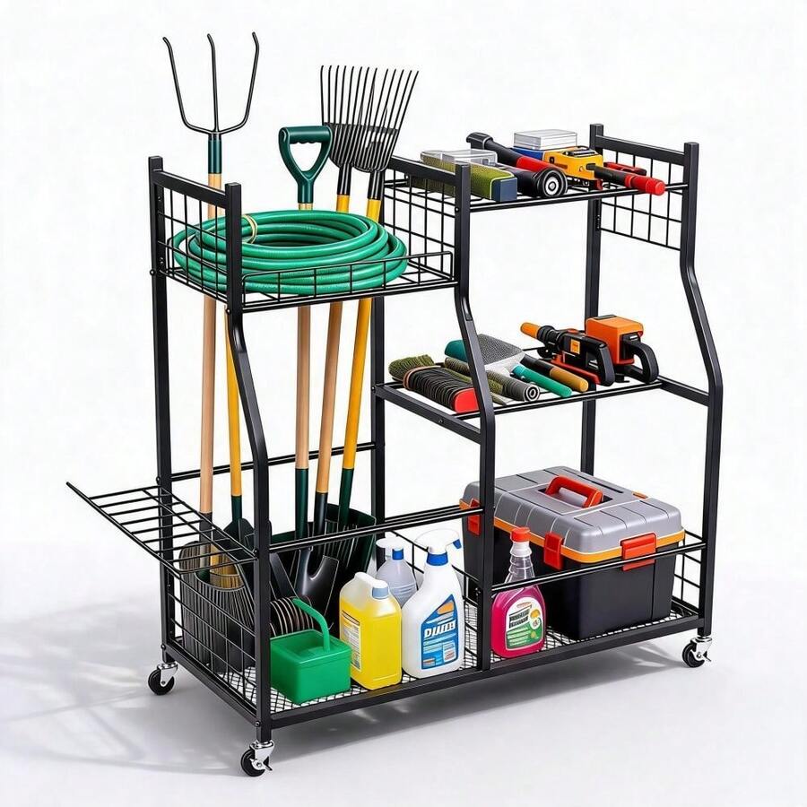 Storage Island & Carts - Matte Black - View 1