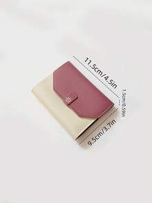 Colorblock Daisy Decor Tri-Fold Women's Wallet, Multi-Function ID Card Slots, Slim Coin Purse - Multicolor - View 2