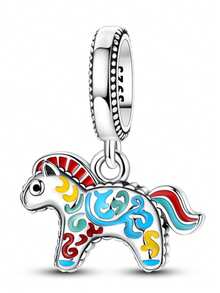 Silver Plated Animal Letter Charms,Rabbit Elephant Turtle Butterfly Horse Beads Pendant,Spring Holiday DIY Jewelry Gift Fits Bracelet Necklace - Multicolor - View 13