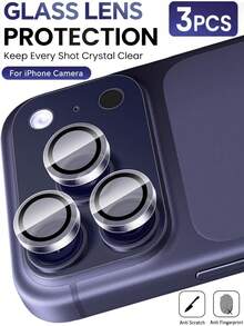 3pcs High Definition Rear Camera Lens Protector Film Compatible With Iphone 18 Pro/18 Pro Max/17/16/17 Pro/16 Pro, Tempered Glass Lens Protector Film Compatible With Iphone 15 Plus/15 Pro Max/14 Plus/14 Pro/14 Pro Max - Clear - View 1