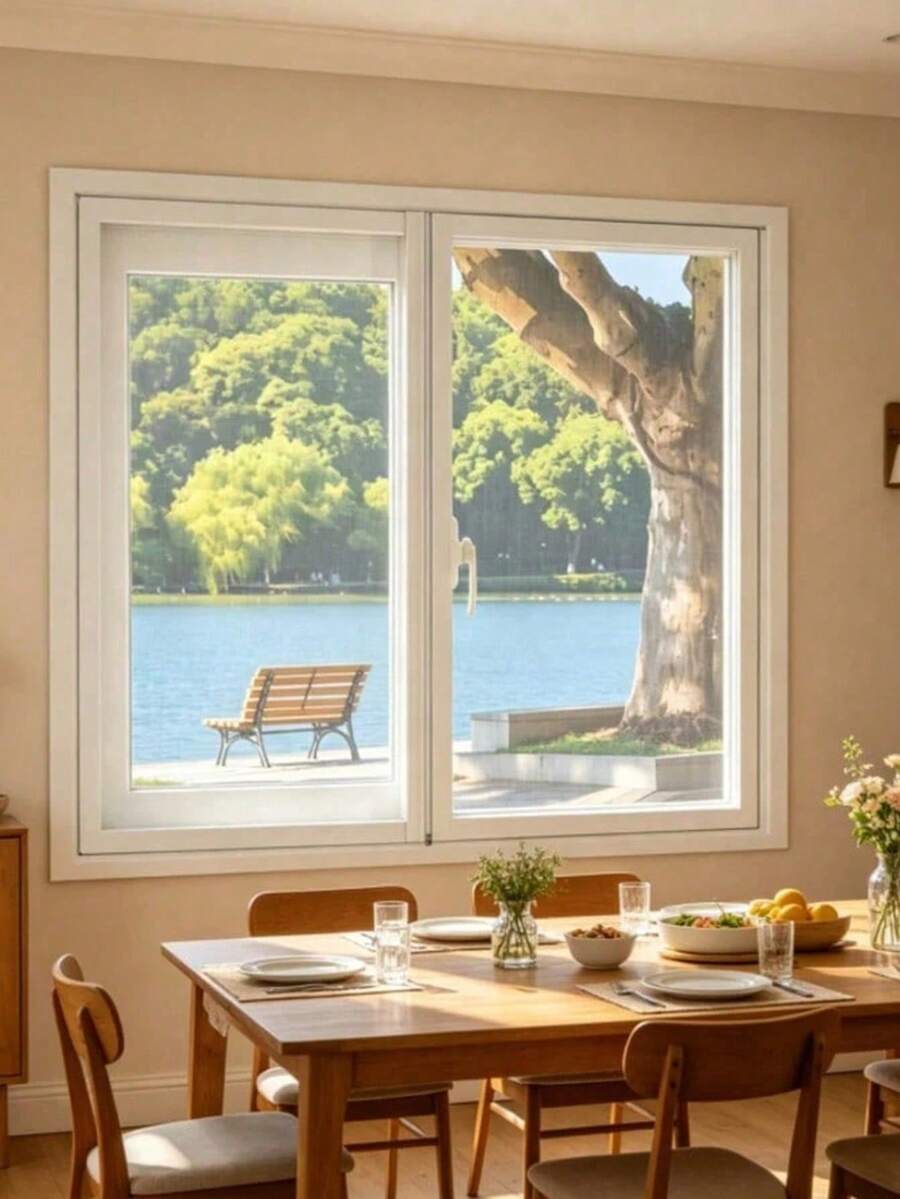 Home Mosquito Screen Window, Upgraded Zipper Design For Easy Window Access, Self-Adhesive No-Drill Installation, Removable And Reusable, Suitable For Various Windows, Prevents Mosquito Interference - Multicolor - View 1