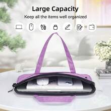 DANYCASE 12-15.6 吋筆電包，適用 Chromebook，防水筆電攜帶包，附肩帶，360° 保護配件 - 紫色 - 查看 3