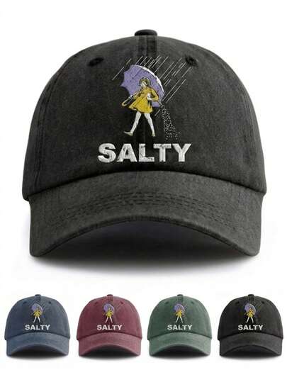 BONNY BOOM 1pc SALTY Girl Umbrella Print Baseball Cap, Unisex Trucker Hat, Y2K Outdoor Sun Protection Adjustable Travel Vacation Gift, Perfect For Friends, Family, Back To School, Students, School Season, Halloween, Christmas, Teachers, Students, Mother's Day, Father's Day, Bachelor Party, Carnival, Bridal Wedding Supplies