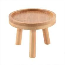Wooden Plant Stand Flower Pot Base Holder Stool High Stool Balcony Succulent Round Flower Shelf For Indoor Outdoor - View 4