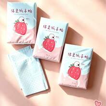 1/3/6/9/18 Packs Cartoon Large Size Pattern Handkerchief Tissues,Red Strawberry 3-Ply 8-Sheet Handkerchief Tissues, Portable Small Pack Tissues, Handkerchief Tissues, Student Pocket Tissues Back-To-School Essentials - Multicolor - View 5