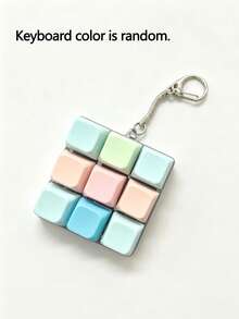 1pc 9-Key Cube Stress Relief Button Keychain Toy, Macaron Color Creative Keyboard Pendant Accessory, Friend Gift, Car Key Chain, Bag Charm, Keychain Accessory, Keyboard Design, Adult Stress Relief Keychain, Focus And Relaxation Zipper Keychain, Birthday Gift, Party Gift, Holiday Gift, Car Accessory Packaging Ornament, Student Cute Gothic Y2K Style Lanyard - Multicolor - View 19