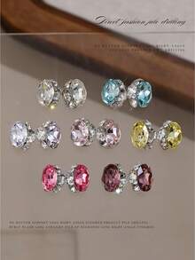 4Pcs Flashing K9 Rhinestone Nail Art Decor, Bottomless Crystal Ball Style, Clear White Pigeon Egg Diamond - Multicolor - View 12